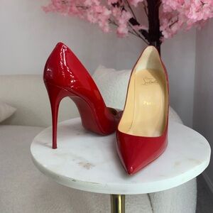 Christian Louboutin Red Patent Leather Stiletto Heels Size 8